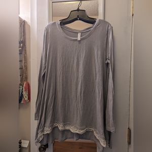 Zenana Lace Trim Top